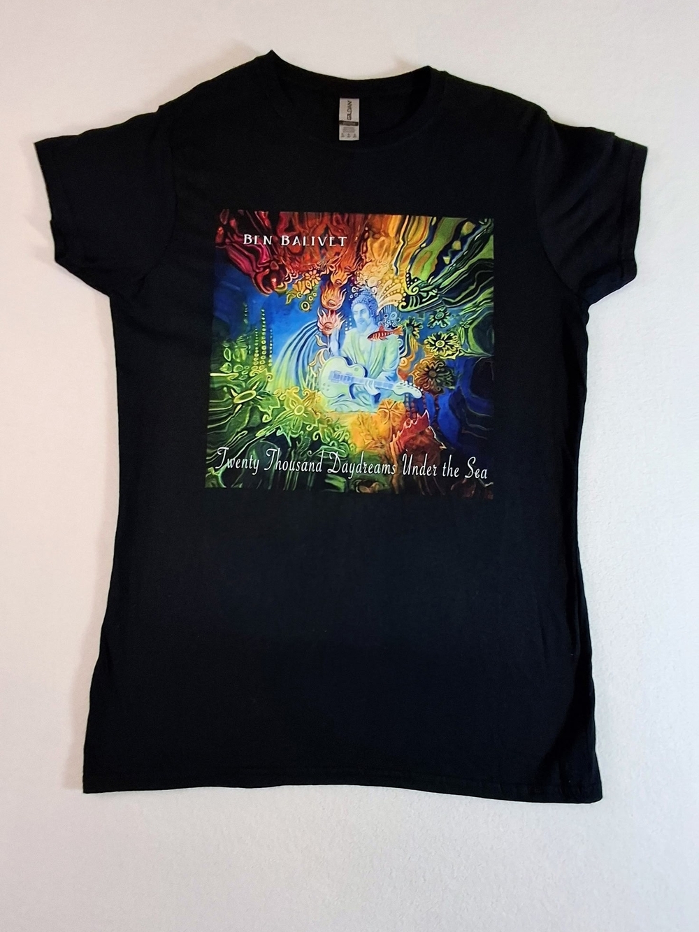 Gildan Women's Size XL Black Tee Multicolor Buddha Graphic